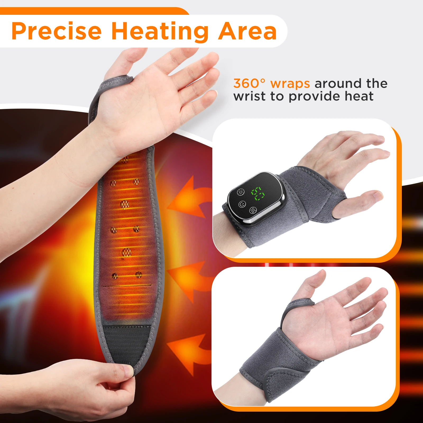 Masajeador de muñeca y mano VitalPulse con calor y vibración